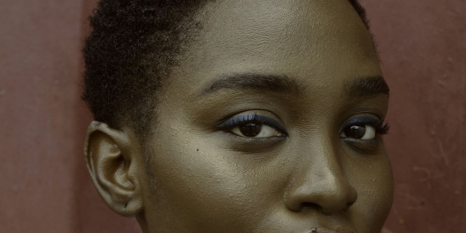 Close-up of a young Black woman's eyes
